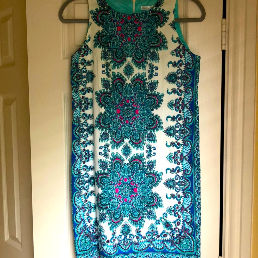 London Times Cotton Shift Dress